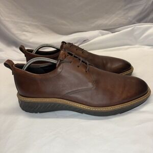 Ecco Men's ST 1 Hybrid Lite Oxfords US 9 Brown Leather Lace Up Comfort Golf